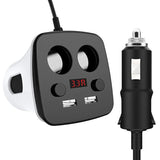 HOCO Z11 Digital Display 2 USB Cup Car Charger Power Adatper Cigarette Lighter Splitter for Mobile Phone Car Charger Promotion