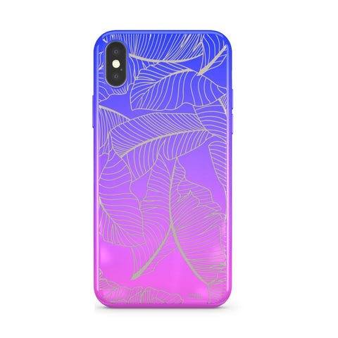 Gradient Chrome Shiny Ban Ana Leaves iPhone Case Cover