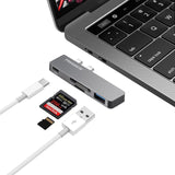 Freegene USB-C Hub Multiport Type-C Hub Aluminum Thunderbolt 3 for 2016/2017 MacBook Pro 13" 15" 2 Usb 3.0 Hub Card Reader