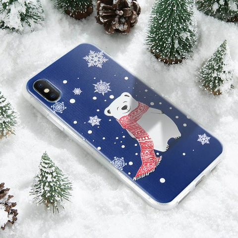 Cute Christmas Design Cartoon Soft TPU Cases