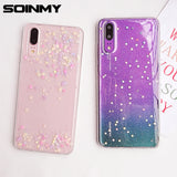 Soinmy Clear Soft TPU Case For Huawei p20 lite p20 plus silicone transparent Glitter Star back cover for huawei p20 pro case